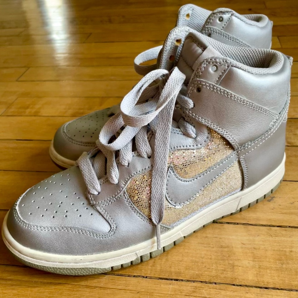 Nike Gray and Gold Athletic Shoes